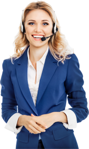 Answering service professional woman smiling